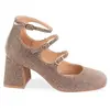 Delphine leren ballerina met hak