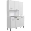 EKIPA OSLO Buffet de 120 cm - 1 Tiroir et 6 Portes - L 120 x P 40 x H 185 cm - Coloris Blanc