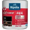 RIPOLIN Peinture pour Fer Extérieur - Noir Brillant, 0,5L