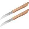 Set van 2 schilmesjes met houten handvatten en lemmeten van 7,5 cm, Ni...