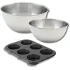 De set bevat 1 muffinvorm met zes holtes, 1 Zenker spatel en 2 Fackelm...