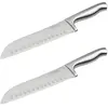Set van 2 Santoku keukenmessen met lemmeten van 18 cm, Nirosta Star