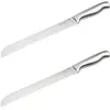 Nirosta set van 2 roestvrijstalen broodmessen, totale lengte 33,5 cm