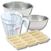 Zenker bakset met vorm voor 12 mueslirepen, 2 mengkommen, maatbeker en...