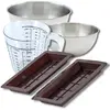 Gebakset met 2 Dubai chocoladevormen, 2 mengkommen, maatbeker en Zenke...