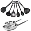 Fackelmann 9438550 2 pannen 20 en 28 cm Roestvrij staal 18/8 en 6 keuk...