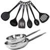 Fackelmann 9438650 2 pannen 24 en 28 cm Roestvrij staal 18/8 en 6 keuk...