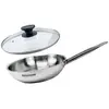 Set de 1 poêle de 24 cm en inox et couvercle en verre Fackelmann Etern...
