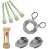 Fackelmann 9982050 Ensemble De 4 Ustensiles De Cuisine Pour ¿Ufs À La Coque, Cuillère, Coupe ¿Ufs, Sablier, Coquetier, Plastique, Acier Inoxydable, Bois, Vert, Inox, De 8 Cm À 13,7 Cm