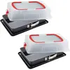 Fackelmann Lot de 2 moules à charnière rectangulaires avec couvercle de transport 42 x 29 cm Dr. Oetker Back-Idee Kreativ 9930650