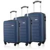 TORTUE - Set de 3 Valises 55cm-65cm-75cm - ABS - 4 roulettes Doubles - Cadenas Integré- Bleu marine
