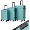 Set de 3 Valise de Voyage (55/66/75cm) ABS  Bagages à 4 roulettes avec Serrure, Vert