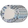 TREND'UP Assiette Plate Jardin Bleu 27 Cm (Lot De 6)