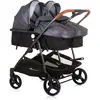 Chipolino Duo Smart Opvouwbare Kinderwagen Voor 2 Kids Silver Grey