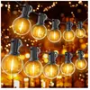 BLEOSAN 30M Guirlande Lumineuse Extérieure Guinguette LED avec 50 Ampoules E12 G40 en Plastique Étanche Guirlande pour Jardin Cour Patio