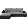 Canapé d'angle réversible convertible 3 places+Coffre - Simili noir et...