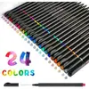 stylos a pointe fine, Beupro Lot de 24 Couleurs Stylos Feutre à Pointes Fine pour croquis bureau de dessin documents manga scrapbooking BD et utilisation scolaire