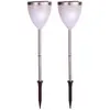 Star SOLAR - Set de 2 Piquets d'extérieur Solaire LED Chrome H34cm