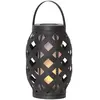 Star Trading Flame LED lantaarn - zwart - groot (H 23 cm)