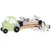 Jabadabado speelgoed houten dierentransporter met tractor Multi colour