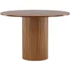 EBUY24 Bianca Table de salle à manger Ø110cm, plaqué chêne.