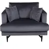 EBUY24 Sofia Fauteuil en velours, gris foncé.