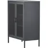 Buffet 2 portes grillagées en acier Misha Gris