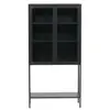 EBUY24 Misha Armoire vitrine 2 portes, 4 tablettes de rangement, noir.