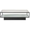 JARDINDECO Table basse en verre et acier Maglehem