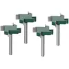 SOLLBRY 4 Pièces 6mm Tige Spoilboard Fraises de Surface de Fraisage Jeu d'embouts 4 Plaques D'aile Fraises Aplatissantes Fraises en Carbure de Tungstène Pour