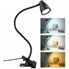 SHINING HOUSE Led Lampe de Bureau à Pince, 3 Couleur Luminosité Réglable, usb Lampe de Chevet Pince, Protection des Yeux 360° Flexible Lampe de Lecture pour Étude