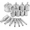 SHINING HOUSE Foret à matériaux délicats pour perceuse 15PCS Foret Diamant Forets Scies Trou Scies Cloche Trou Scies Diamant pour Verre, Céramique, Porcelaine,