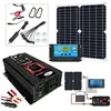 WELAN Panneau solaire 200 W Ki Chargeur de batterie 12V avec 2000W Convertisseur sinusoïdal modifié 12/24V DC vers 220V AC