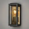 Konstsmide Carpi 7348-758 Applique murale en acier et verre transparent Culot E27 Noir/laiton 12 x 12 x 28 cm