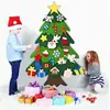 NO NAME 95cm Feutrine Sapin de Noël DIY avec Ornements Cadeaux De Noël pour enfants Décoration Porte/Murale à Suspendre Décor