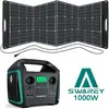 SWAREY Générateur Solaire Portable 1000W(1500W Pic) avec Panneau solaire 200W Haute Puissance Generateur Electrogène 220V