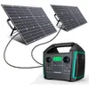 SWAREY Générateur Solaire Portable 1000W(1500W Pic) avec 2PCS Panneau Solaire Pliable 100w Generateur Electrogène 220V
