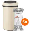 Brabantia Touch Bin 60 Litres Soft Beige + Sacs Poubelle (120 pièces)
