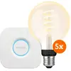 Philips Hue Filament White Ambiance Globe Lot de 5 + Bridge