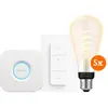 Philips Hue Filament White Ambiance Edison XL Lot de 5 Kit de Démarrag...