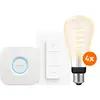 Philips Hue Filament White Ambiance Edison XL Lot de 4 Kit de Démarrag...