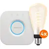 Philips Hue Filament White Ambiance Edison XL Lot de 4 + Bridge