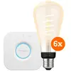 Philips Hue Filament White Ambiance Edison XL Lot de 6 + Bridge