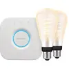 Philips Hue Filament White Ambiance Edison XL Lot de 2 + Bridge