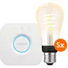 Philips Hue Filament White Ambiance Edison Lot de 5 + Bridge