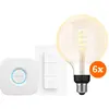 Philips Hue Filament White Ambiance Globe XL Lot de 6 Kit de Démarrage