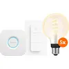Philips Hue Filament White Ambiance Globe Lot de 5 Kit de Démarrage