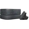 Logitech K860 + Logitech MX Verticale Ergo Souris