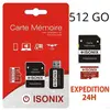 ISONIX Carte Micro-SD 512 Go classe 10 au Formate SDXC/SDHC 4K smartph...