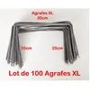 ZENLYS Lot de 100 Large XL Agrafes 30cm par 20/20cm Fixation Métal pou...